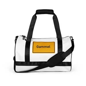 Eine Reisetasche mit dem Gammel Sporttasche-Label.