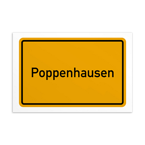 Poppenhausen-Postkarte auf Keilrahmen.