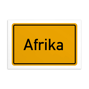 Ein Schild mit der Aufschrift Afrika-Postkarte.