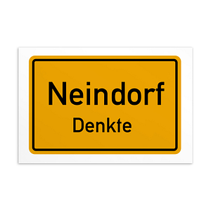 Eine Neindorf-Postkarte mit der Aufschrift „nenndorf denkte“.