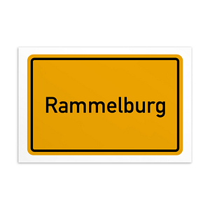 Produktschild für Rammelburg-Postkarte.