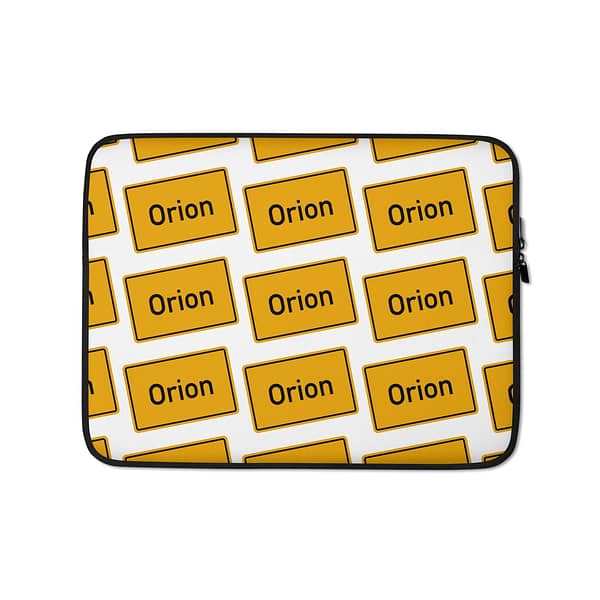 Eine Laptoptasche mit dem Wort Orion.