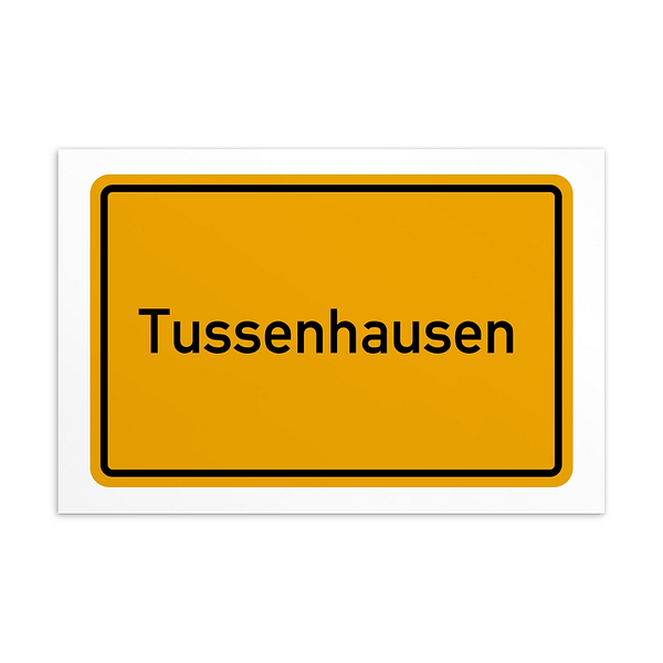 Eine gelbe Postkarte aus Tussenhausen.