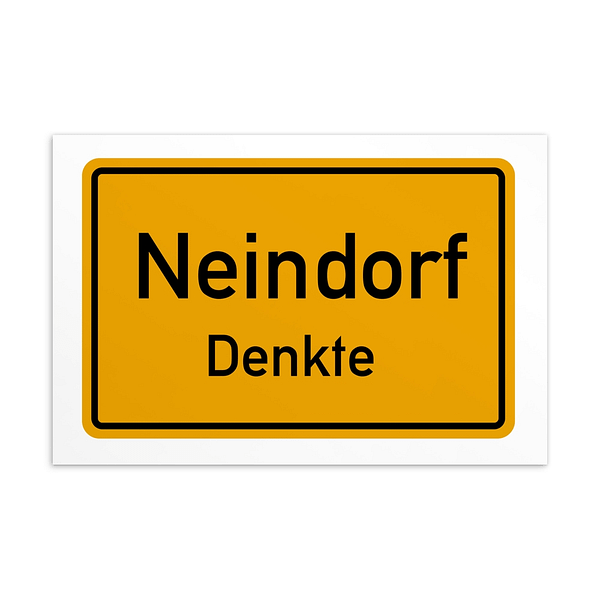 Eine Neindorf-Postkarte mit der Aufschrift „nenndorf denkte“.