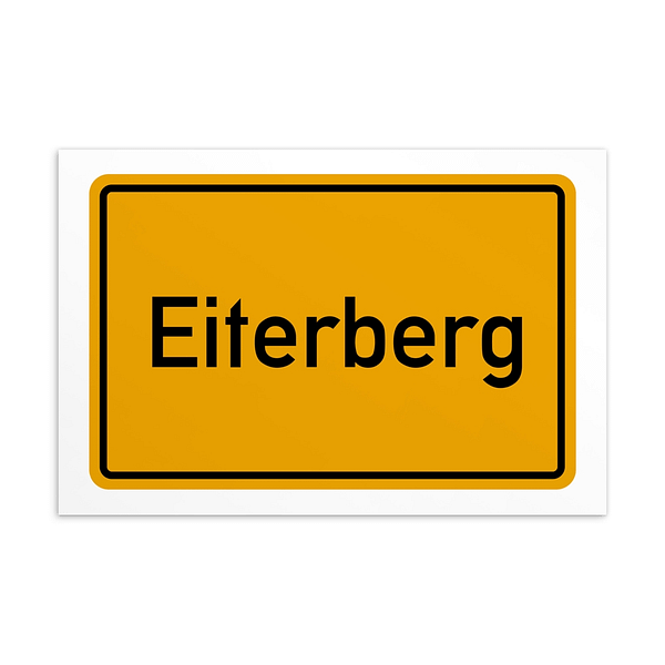 Ein Schild mit der Aufschrift Eiterberg-Postkarte.