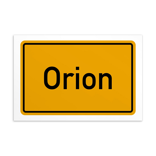 Orion-Postkarte-Leinwandbild aus dem Shop des Künstlers.