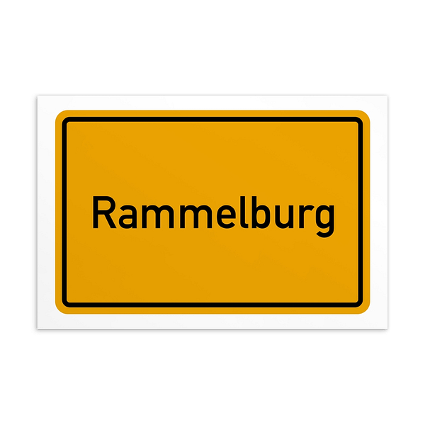 Produktschild für Rammelburg-Postkarte.