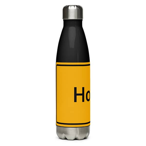 Beschreibung: Eine Edelstahl Trinkflasche mit dem Wort Holland.